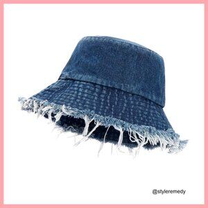Cotton Bucket Hat with Sequin Embellishments, Wide Brim Sun Hat